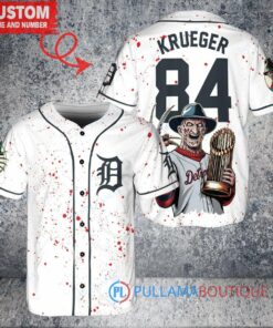 Detroit Tigers Freddy Krueger Halloween World Series Trophy Baseball Jersey White