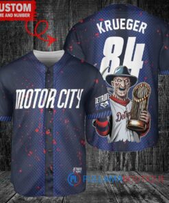 Detroit Tigers Freddy Krueger Halloween World Series Trophy Baseball Jersey