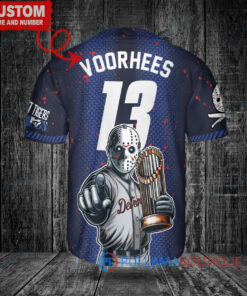 Detroit Tigers Jason Voorhees Halloween World Series Trophy Baseball Jersey – Navy