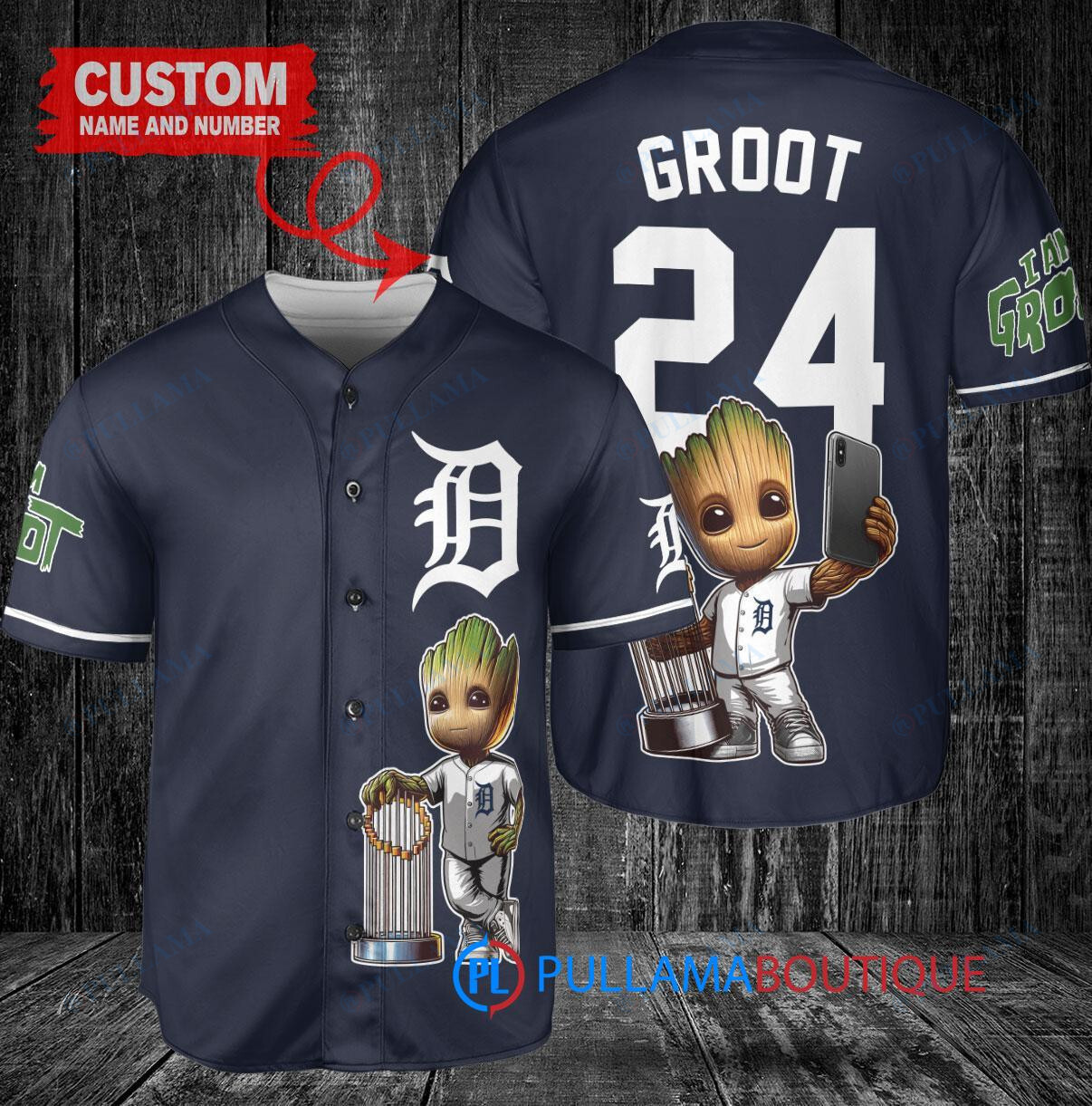 Colorado Rockies x Baby Groot Marvel Guardians Of The Galaxy with Trophy Custom Baseball Jersey Green