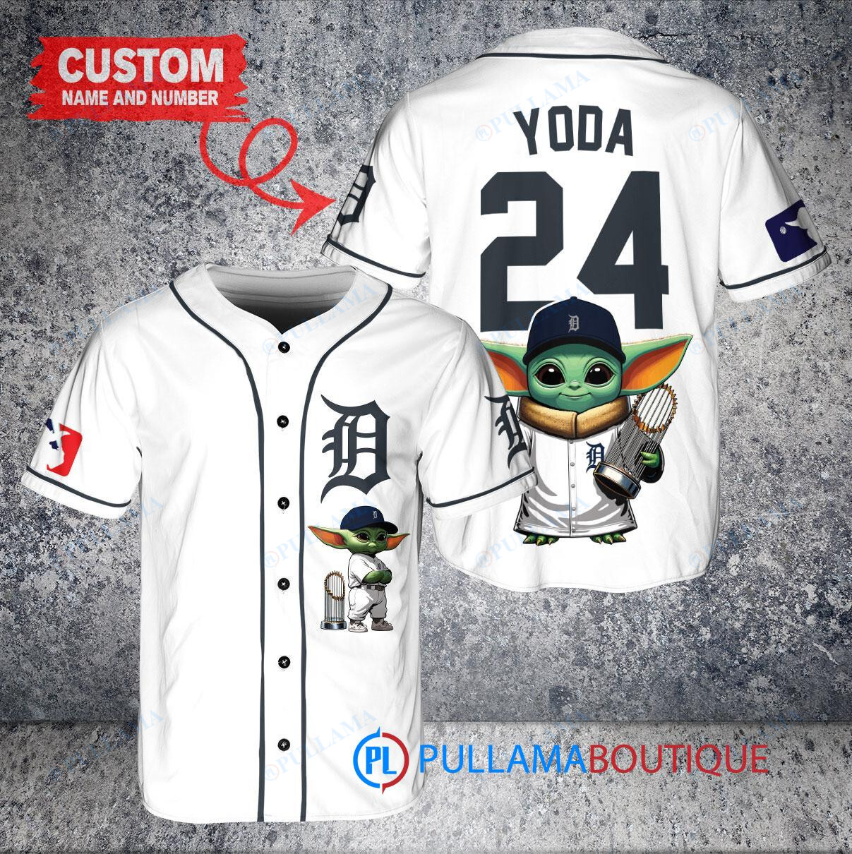 San Diego Padres x Baby Yoda Star Wars The Mandalorian with Trophy Custom Baseball Jersey Tan