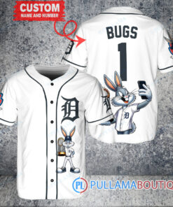 Detroit Tigers x Bugs Bunny with Trophy Baseball Jersey White