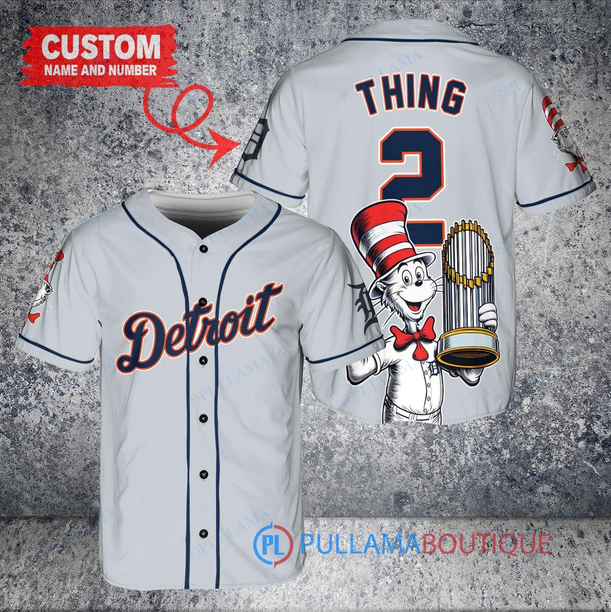 Chicago Cubs x Dr Seuss with World Series Trophy Custom Baseball Jersey Royal