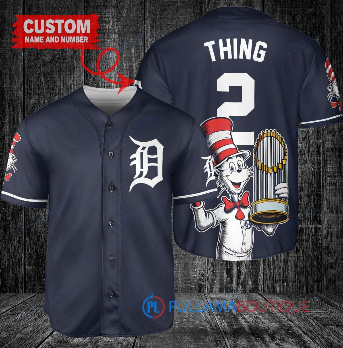 Atlanta Braves x Dr Seuss with World Series Trophy Custom Baseball Jersey White