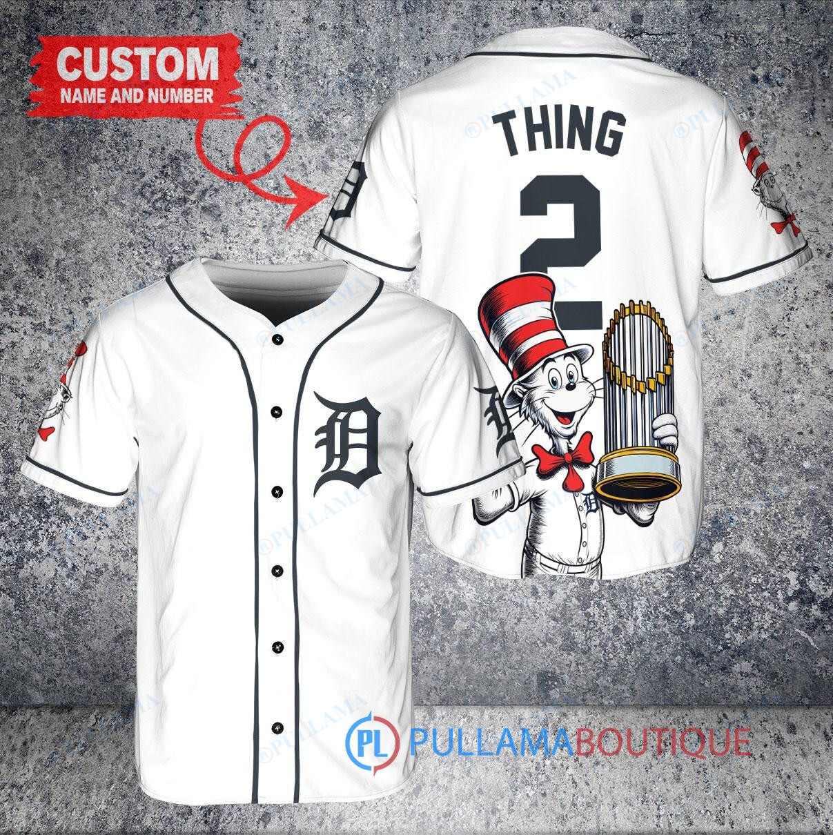 Philadelphia Phillies x Dr Seuss with World Series Trophy Custom Baseball Jersey White