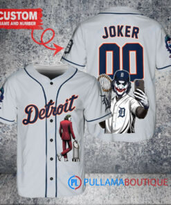 Detroit Tigers x Joker DC Comics with Trophy Custom Baseball Jersey Gray