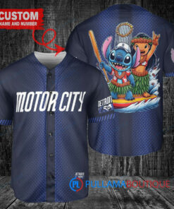 Detroit Tigers x Lilo & Stitch with Trophy Baseball Jersey Navy City Connect