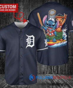 Detroit Tigers x Lilo & Stitch with Trophy Baseball Jersey Navy