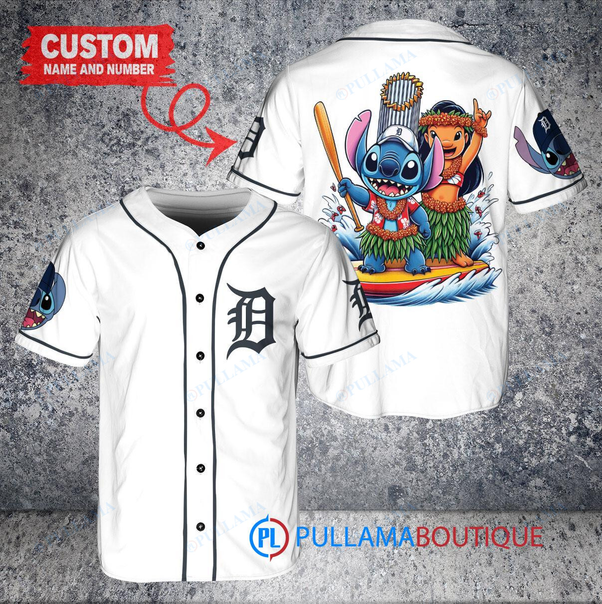 Pittsburgh Pirates x Lilo & Stitch with Trophy Baseball Jersey White