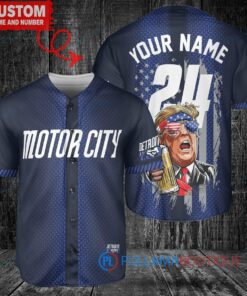 Detroit Tigers x Limited Edition with World Series Trophy Custom Baseball Jersey Navy City Connect