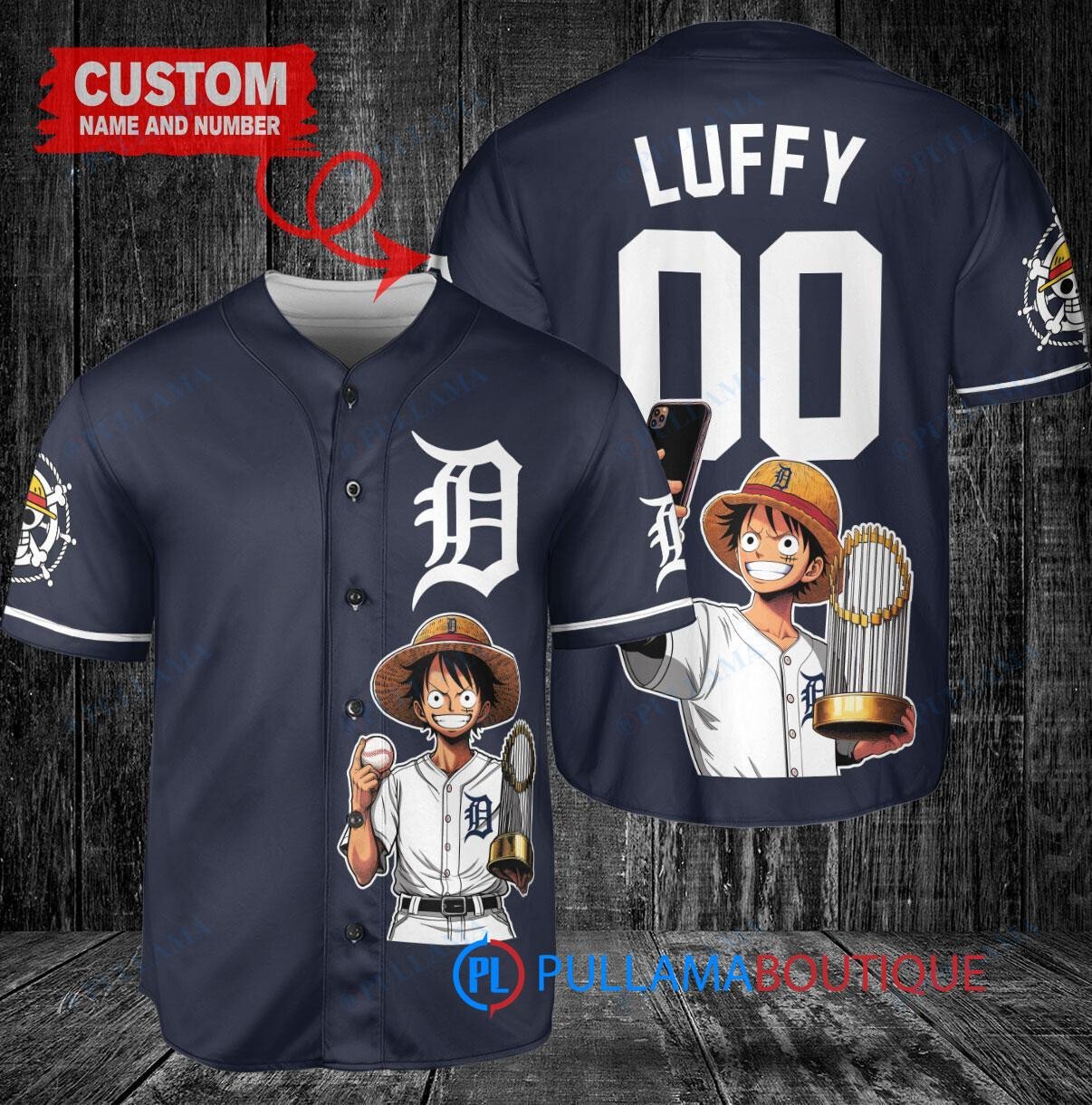 Colorado Rockies x Luffy One Piece with Trophy Custom Baseball Jersey White