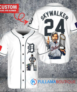 Detroit Tigers x Luke Skywalker Star Wars with Trophy Custom Baseball Jersey White