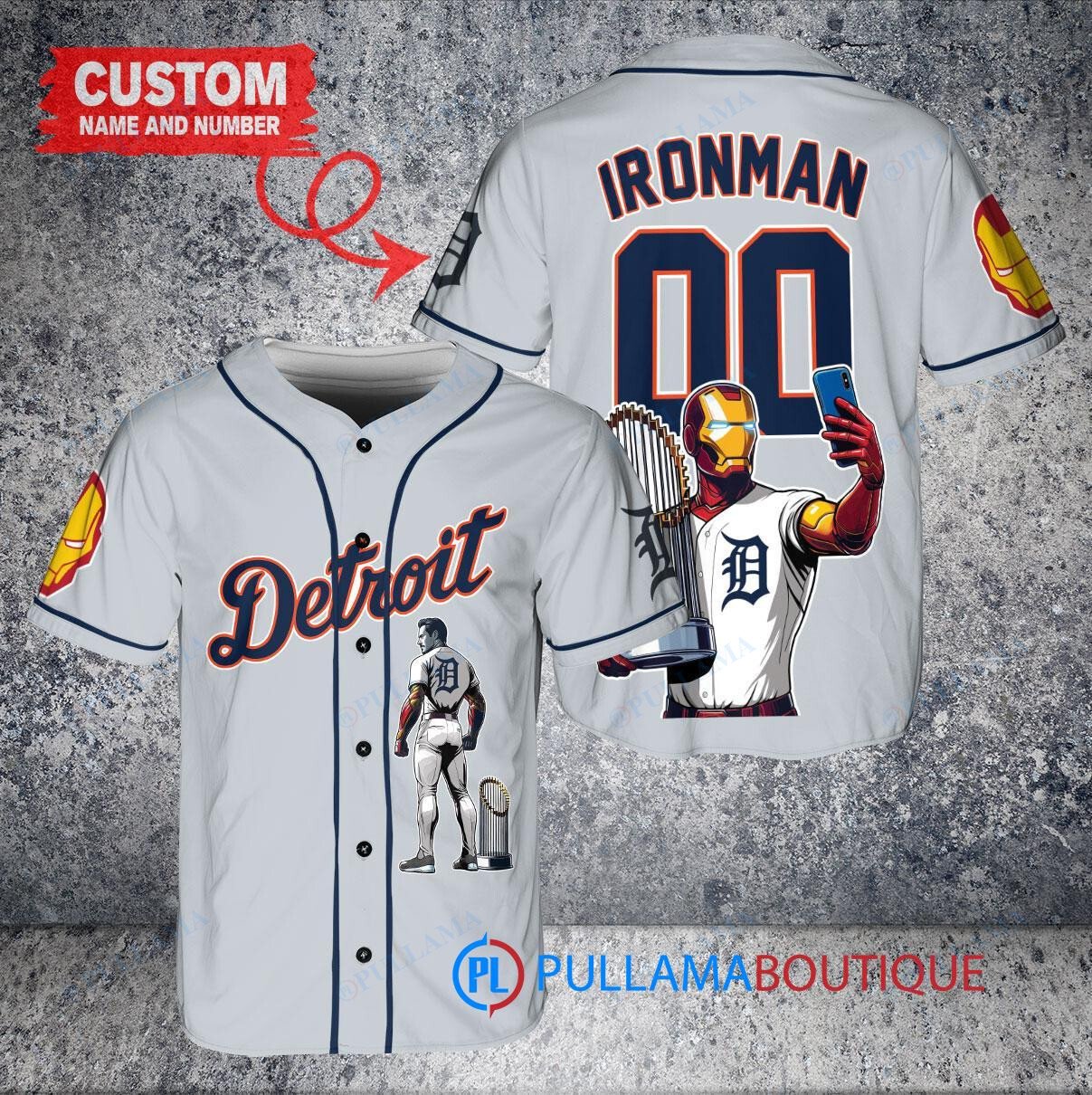 New York Mets x Marvel Iron Man Tony Stark with Trophy Custom Baseball Jersey Royal