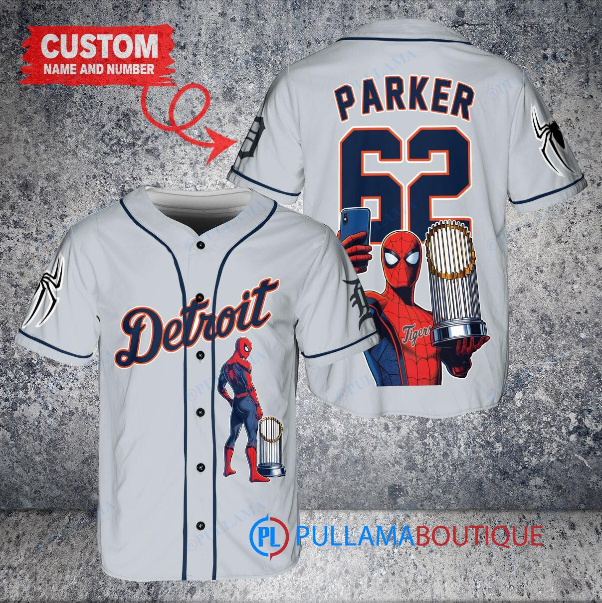 Texas Rangers x Marvel Spiderman with Trophy Custom Baseball Jersey Cream