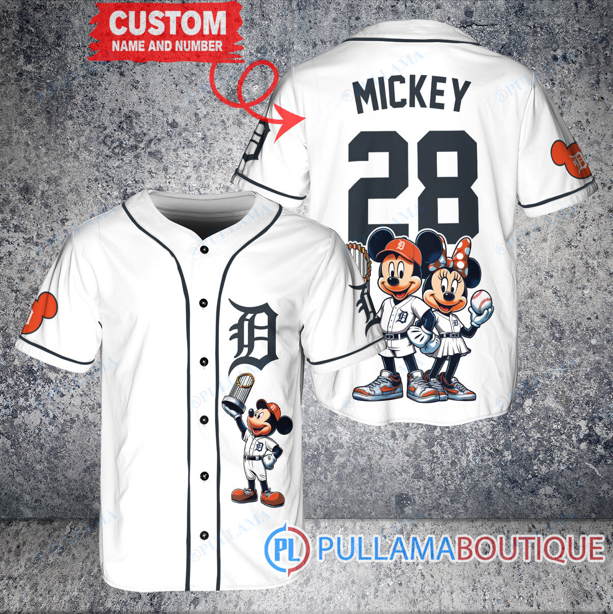 Los Angeles Angels x Mickey and Minnie with Trophy Baseball Jersey Red