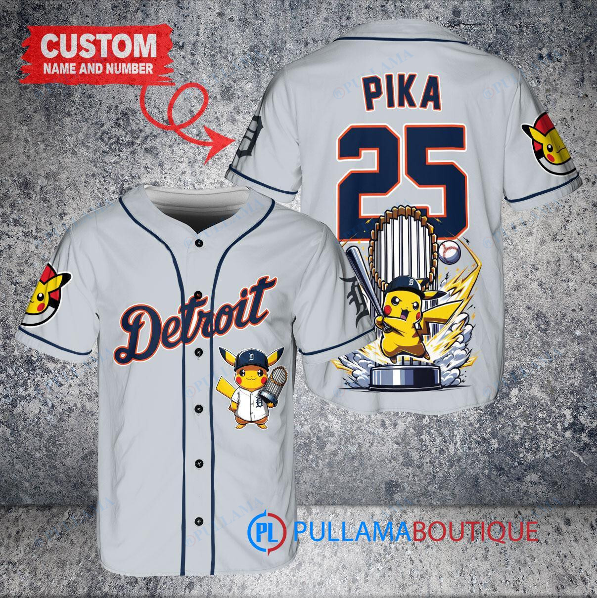 Baltimore Orioles x Pikachu Pokemon with Trophy Custom Baseball Jersey Black City Connect