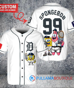 Detroit Tigers x SpongeBob SquarePants with Trophy Custom Baseball Jersey White