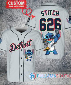 Detroit Tigers x Stitch with Trophy Baseball Jersey Gray