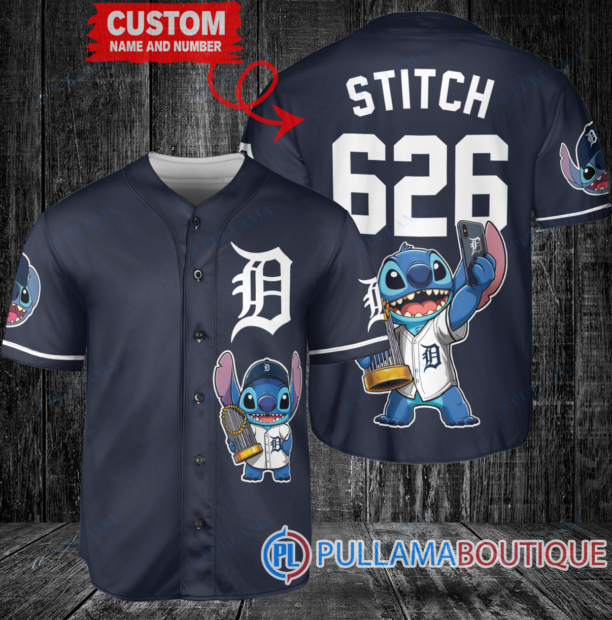 Atlanta Braves x Stitch with Trophy Baseball Jersey Gray