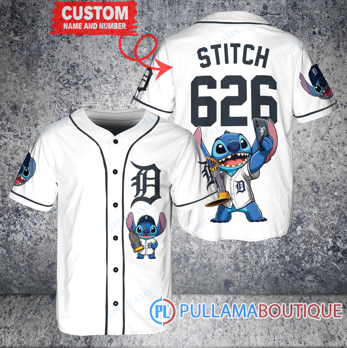 Pittsburgh Pirates x Stitch with Trophy Baseball Jersey Gray