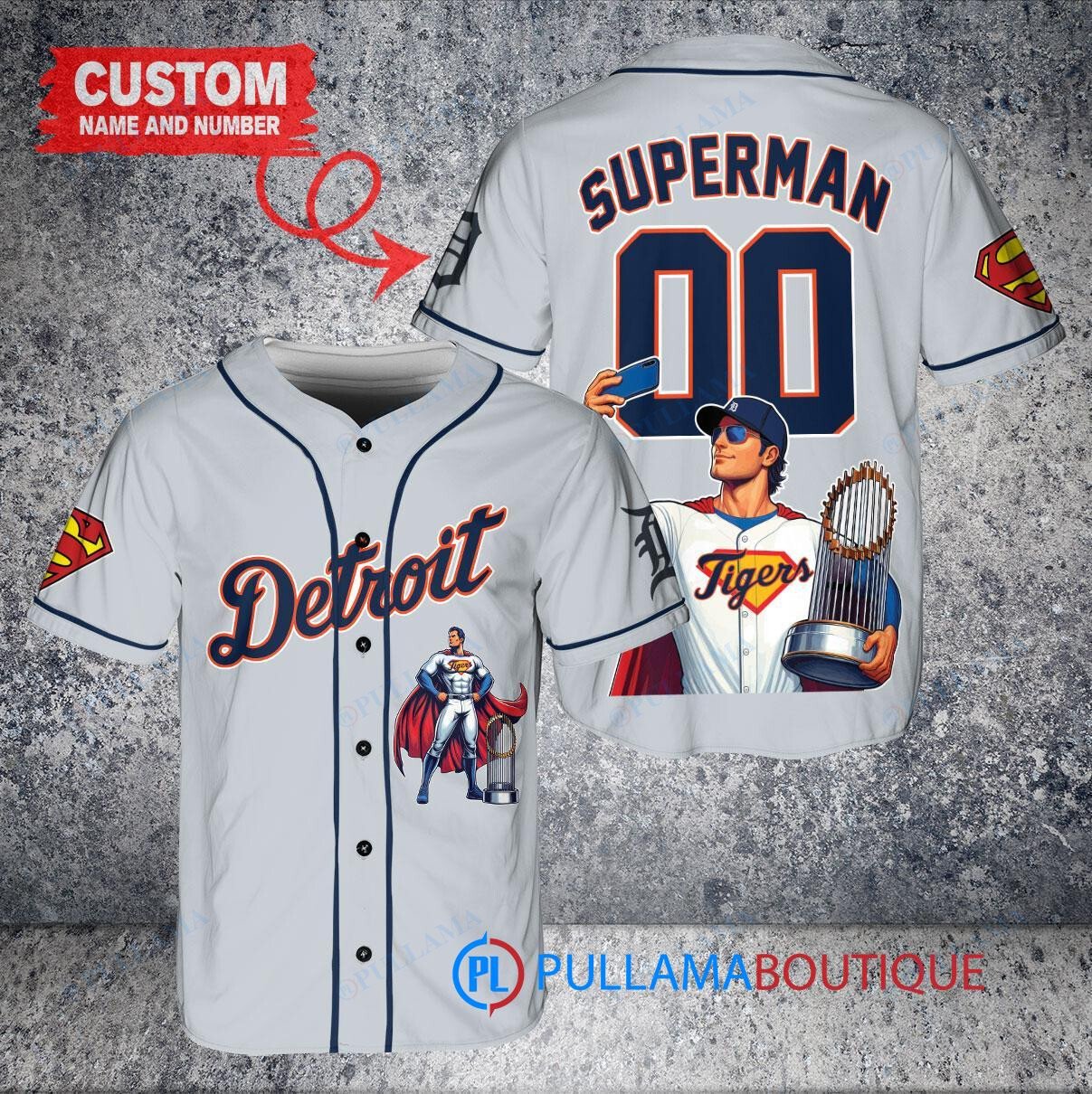 San Diego Padres x Superman DC Comics with Trophy Custom Baseball Jersey Tan