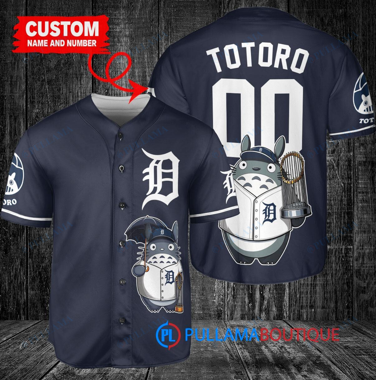 Chicago Cubs x Totoro Studio Ghibli with Trophy Custom Baseball Jersey Gray