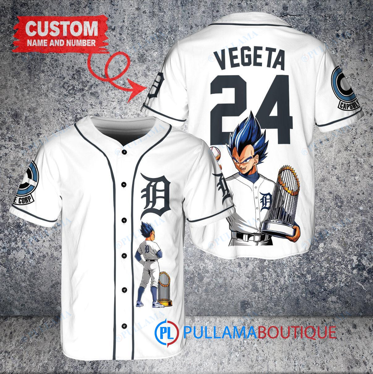 Philadelphia Phillies x Vegeta Super Saiyan Dragon Ball Z with Trophy Custom Baseball Jersey Light Blue