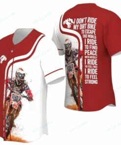 Dirt Bike Red White Rider Baseball Jersey