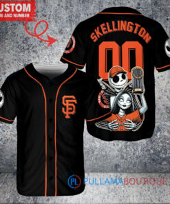 Giants x Jack Skellington Sally World Series Trophy Baseball Jersey Black