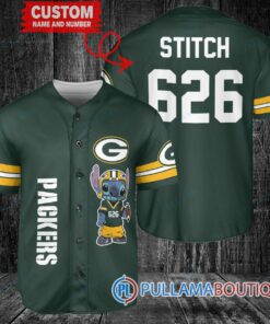 Green Bay Packers Stitch Custom Baseball Jersey Green