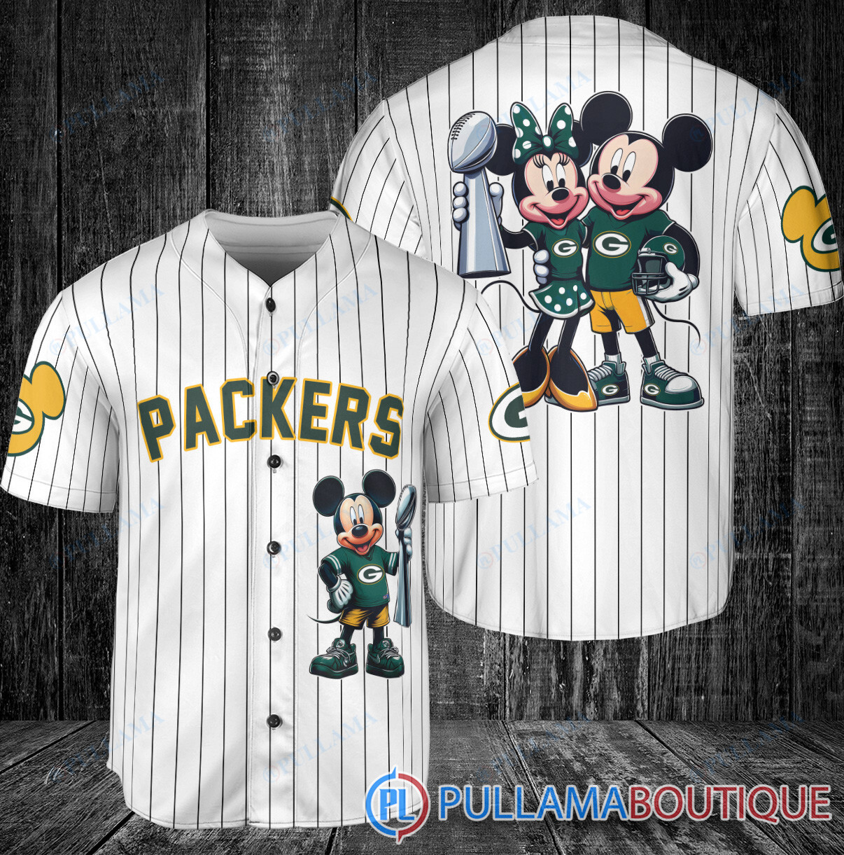 Dallas Cowboys x Mickey and Minnie with Trophy Baseball Jersey White