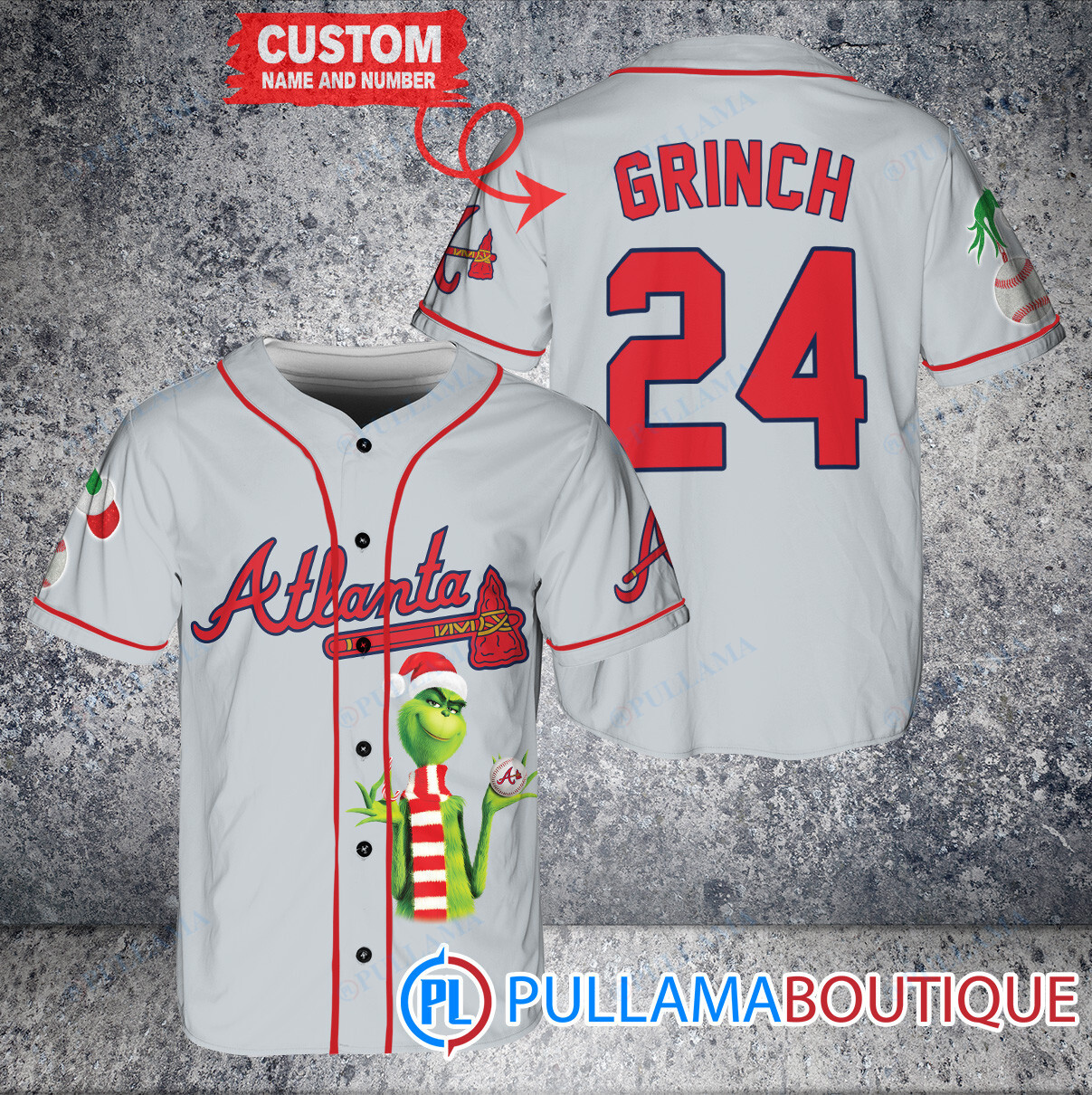 Grinch Christmas New York Yankees Custom Baseball Jersey Navy