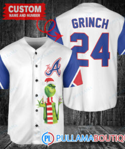 Grinch Christmas Atlanta Braves Custom Baseball Jersey White City Connect