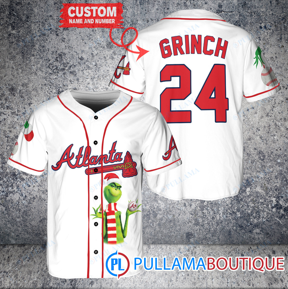 Grinch Christmas Milwaukee Brewers Custom Baseball Jersey Navy