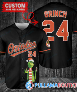 Grinch Christmas Baltimore Orioles Custom Baseball Jersey Black