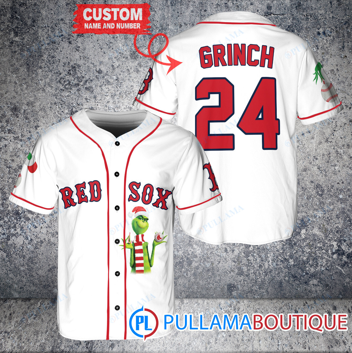 Grinch Christmas Kansas City Royals Custom Baseball Jersey White