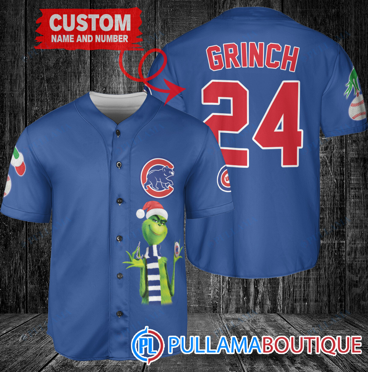 Grinch Christmas Milwaukee Brewers Custom Baseball Jersey Blue City Connect