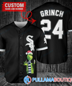 Grinch Christmas Chicago White Sox Custom Baseball Jersey Black