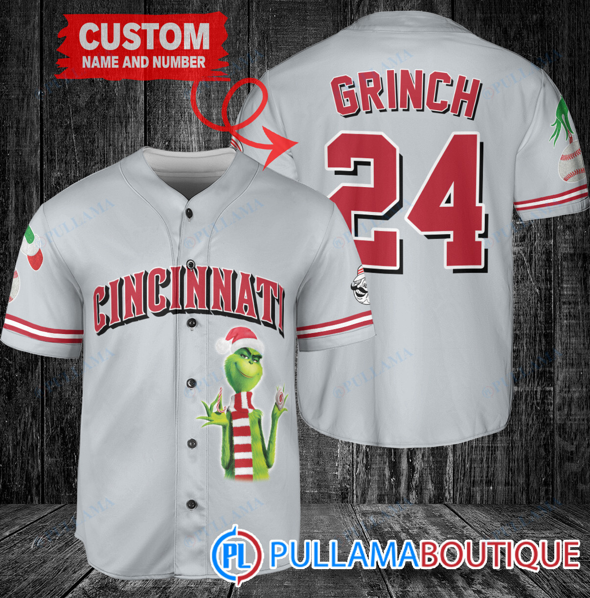 Grinch Christmas Miami Marlins Custom Baseball Jersey White