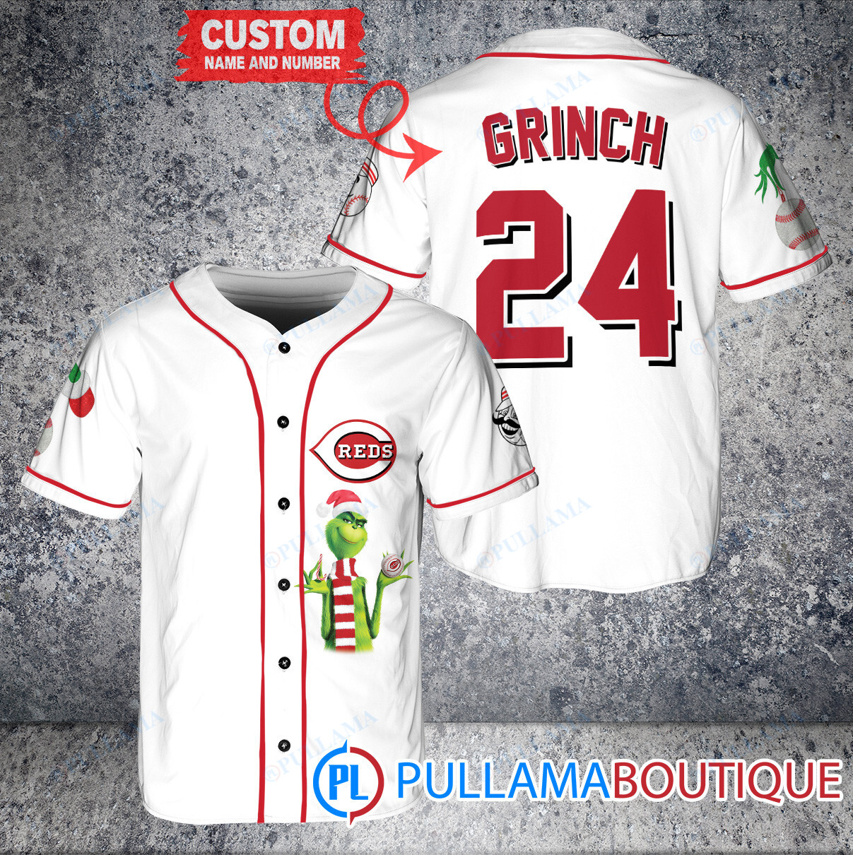 Grinch Christmas St.Louis Cardinals Custom Baseball Jersey Cream