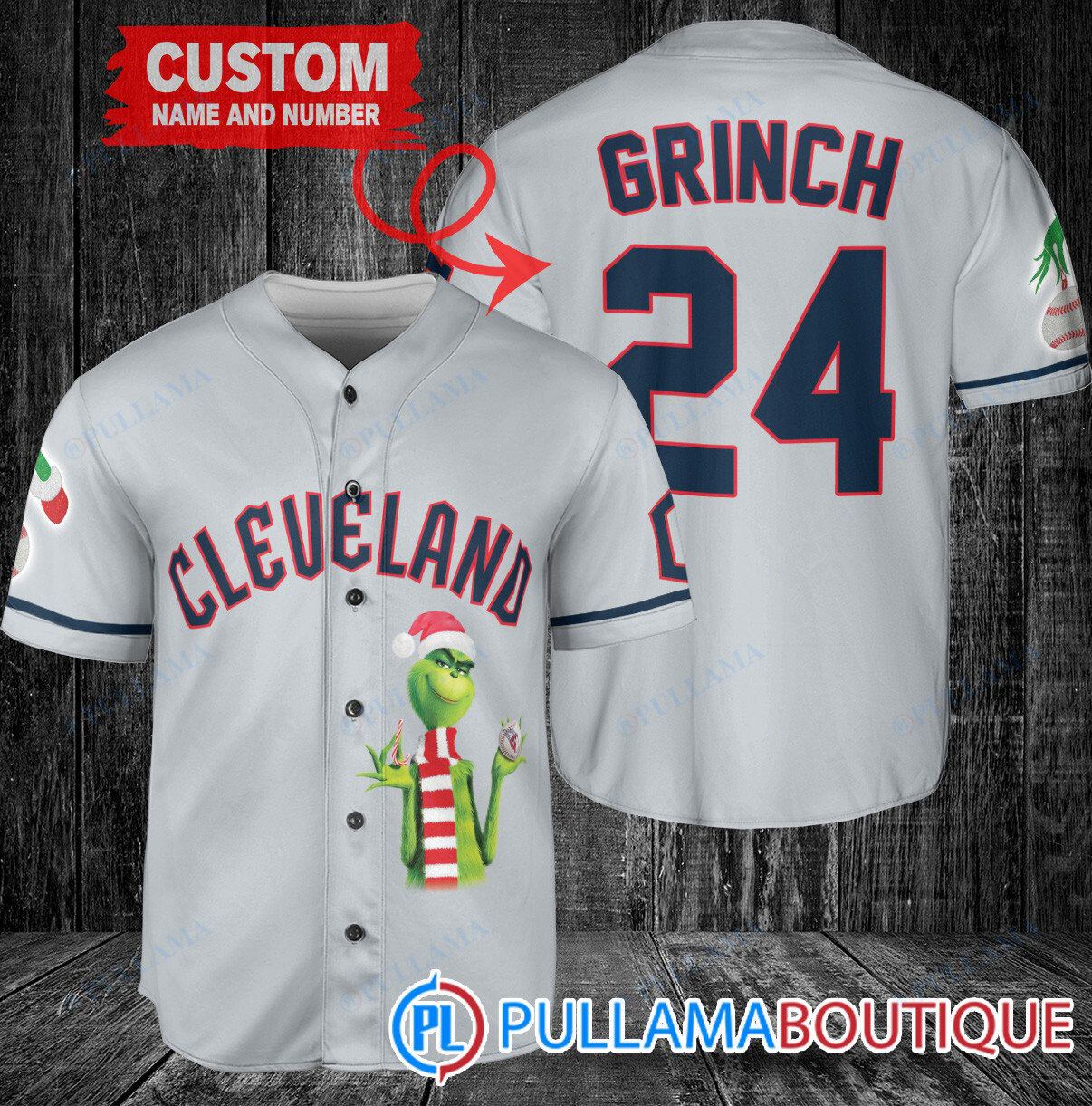 Grinch Christmas Atlanta Braves Custom Baseball Jersey White City Connect