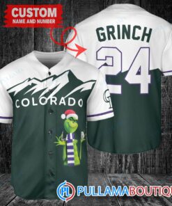 Grinch Christmas Colorado Rockies Custom Baseball Jersey Green