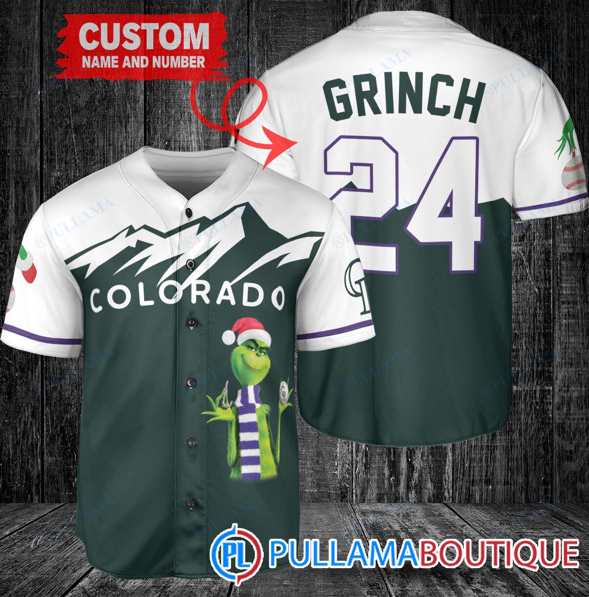 Grinch Christmas Miami Marlins Custom Baseball Jersey Red