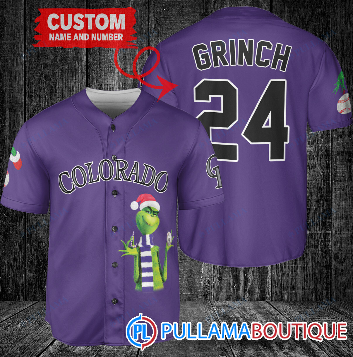 Grinch Christmas Atlanta Braves Custom Baseball Jersey White