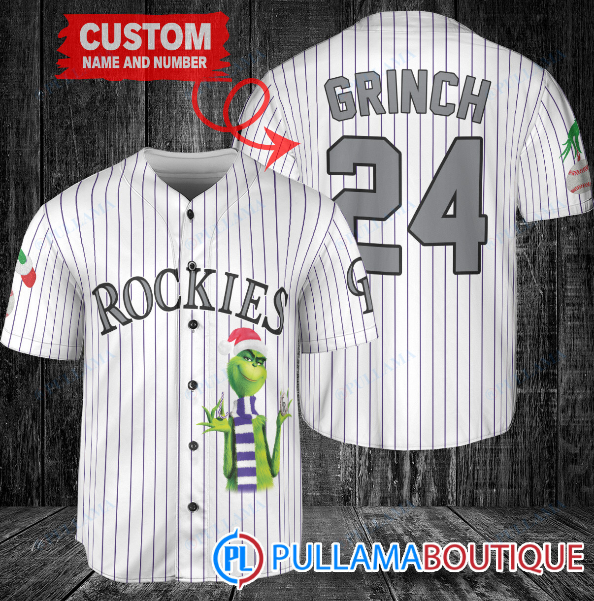 Grinch Christmas Tampa Bay Rays Custom Baseball Jersey White Alternate Replica