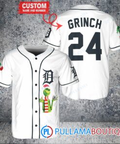 Grinch Christmas Detroit Tigers Custom Baseball Jersey White