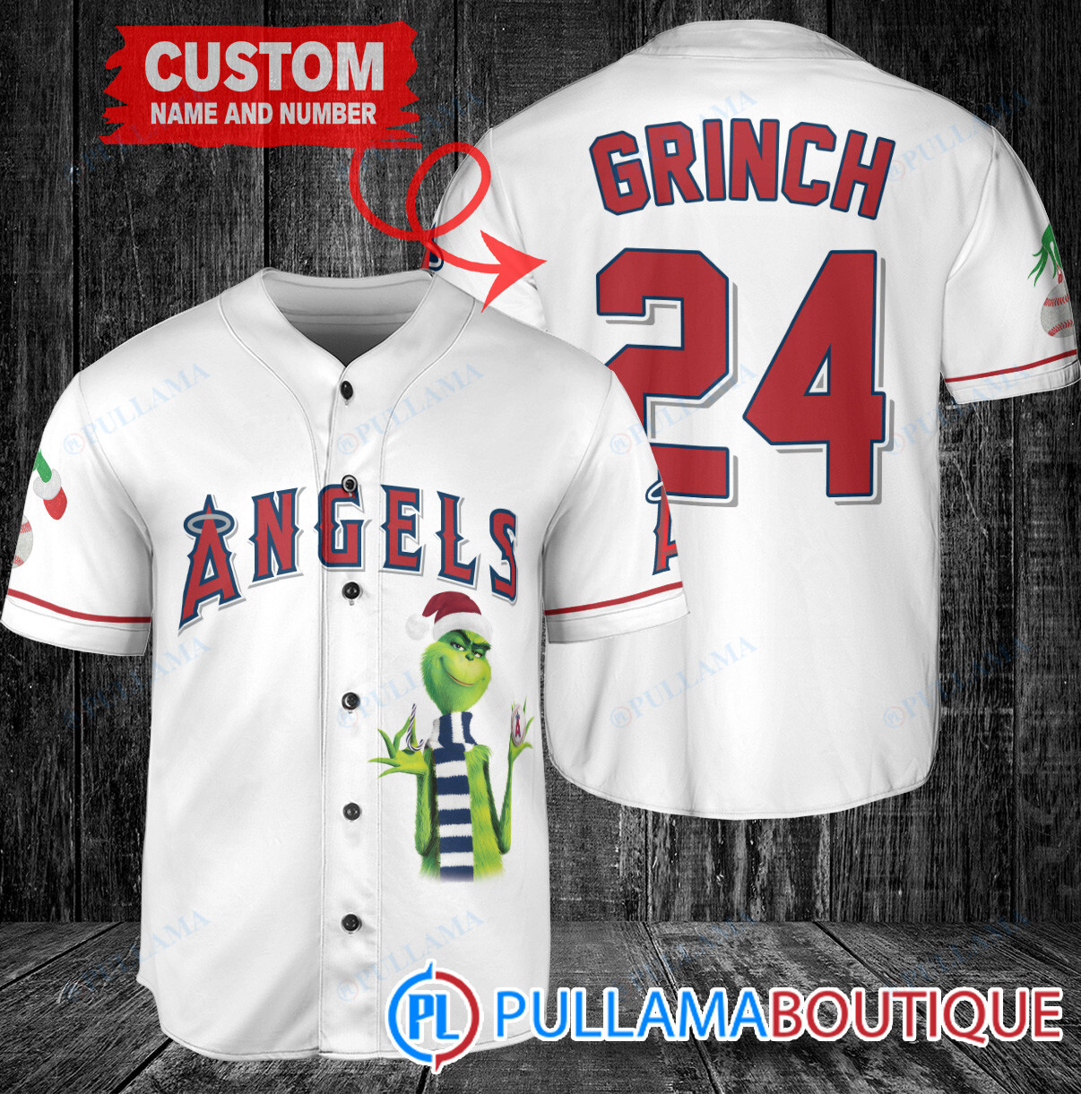 Grinch Christmas Milwaukee Brewers Custom Baseball Jersey Cream