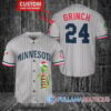 Grinch Christmas Red Sox Baseball Jersey – Gold-Light Blue City Connect