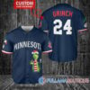 Grinch Christmas Milwaukee Brewers Custom Baseball Jersey Navy