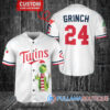 Grinch Christmas Los Angeles Dodgers Custom Baseball Jersey White